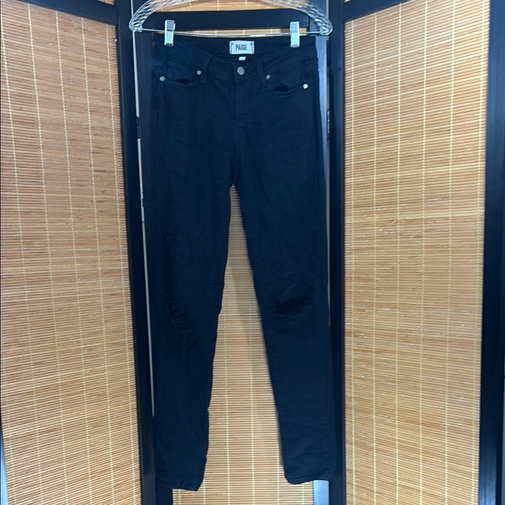 PAIGE Black Skinny Jeans with Stretch